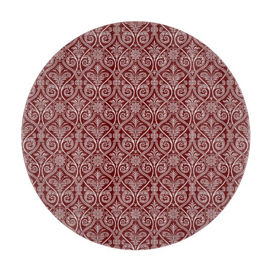 Rotes Strickplateau Schneidebrett (Vorderseite)