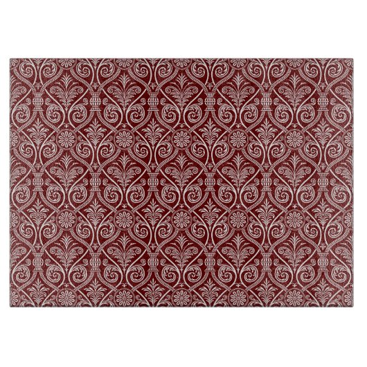 Rotes Strickplateau Schneidebrett (Vorderseite)