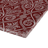 Rotes Strickplateau Schneidebrett (Ecke)