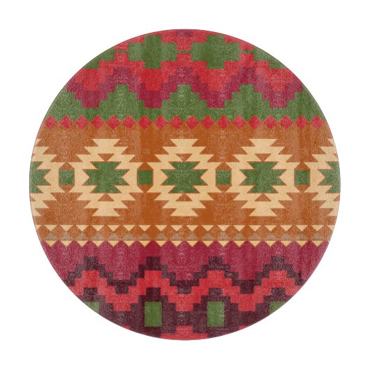 Rotes Südwestmuster - Western abstrakte Kunst Schneidebrett (Vorderseite)