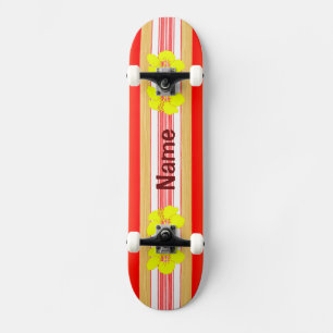 Rotes Surfboard für hawaiianischen Hibiskus Skateboard