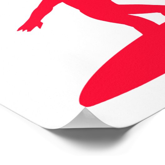 Rotes Surfen Poster (Ecke)
