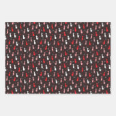 rotes süßes Katzenmuster Geschenkpapier Set (Vorderseite 3)