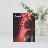 Rotes Sydney-Feuerwerk Feiertagspostkarte (Stehend Vorderseite)