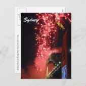 Rotes Sydney-Feuerwerk Feiertagspostkarte (Vorne/Hinten)