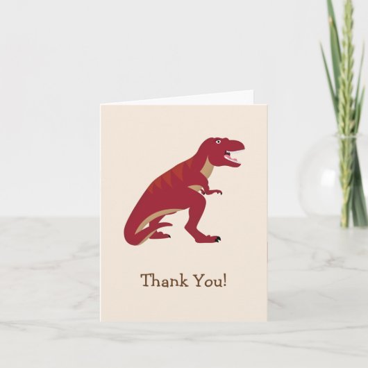 Rotes T-Rex, Dinosaurier-Kind danken Ihnen Dankeskarte (Vorderseite)