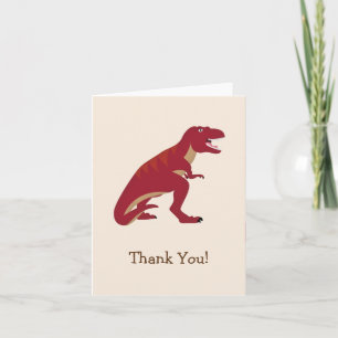 Rotes T-Rex, Dinosaurier-Kind danken Ihnen Dankeskarte