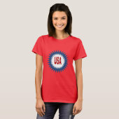 Rotes T-Shirt Frau Sonne USA (Vorne ganz)