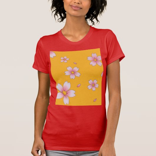 Rotes T-Shirt mit Blumen (Vorderseite)