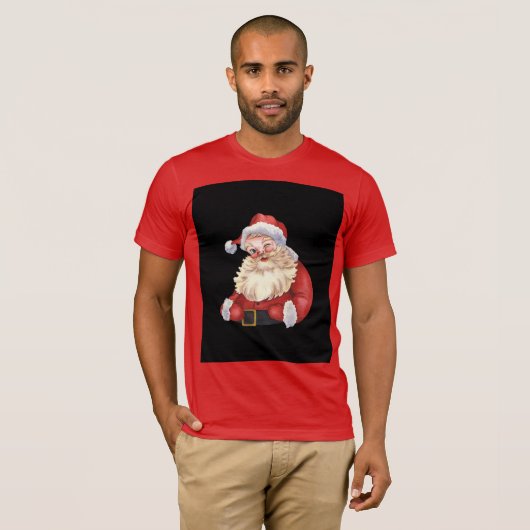 Rotes T-Shirt mit Weihnachtsmann (Vorne ganz)