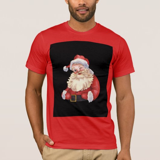 Rotes T-Shirt mit Weihnachtsmann (Vorderseite)