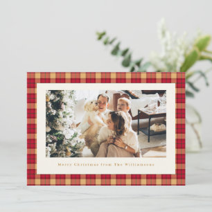 Rotes Tan klassisches Tartan Karo Foto Weihnachten