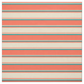 Rotes, Tan und dunkles, zyanenförmiges/gestreiftes Stoff (Muster)