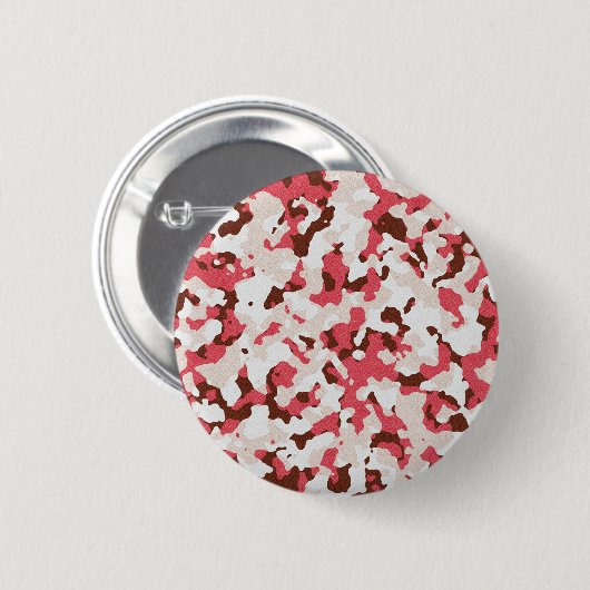 Rotes Tarnmuster Button (Vorne & Hinten)