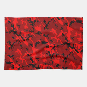 Rotes Tarnmuster Geschirrtuch