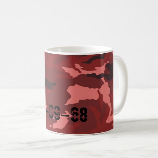 Rotes Tarnmuster Kaffeetasse (VorderseiteRechts)