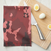 Rotes Tarnmuster Küchentuch (Viertel Falte)