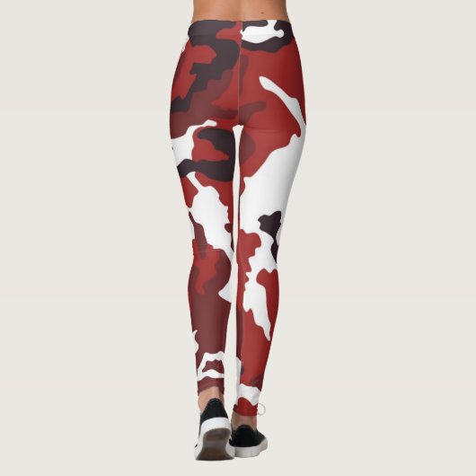 Rotes Tarnmuster Leggings (Rückseite)