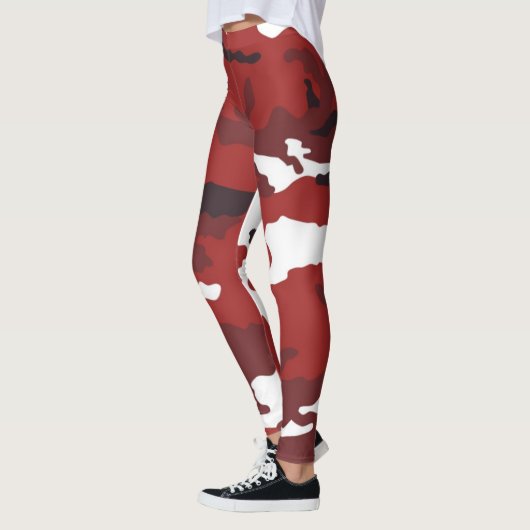 Rotes Tarnmuster Leggings (Links)