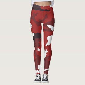 Rotes Tarnmuster Leggings