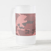 Rotes Tarnmuster Mattglas Bierglas (Vorderseite Links)