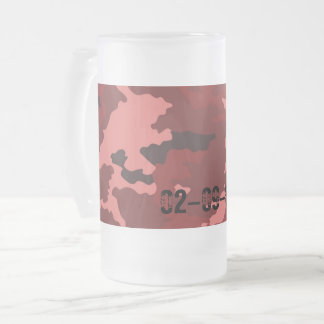 Rotes Tarnmuster Mattglas Bierglas