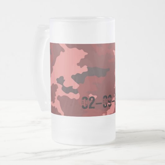 Rotes Tarnmuster Mattglas Bierglas (Vorderseite Links)