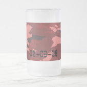 Rotes Tarnmuster Mattglas Bierglas (Mittel)