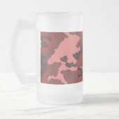 Rotes Tarnmuster Mattglas Bierglas (Links)