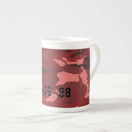 Rotes Tarnmuster Porzellantasse (Vorderseite Rechts)