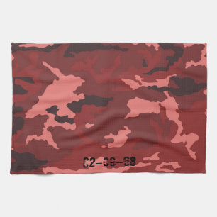 Rotes Tarnmuster Rosa-Maroon-Tarnung Küchentuch