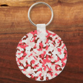 Rotes Tarnmuster Schlüsselanhänger (Vorderseite)