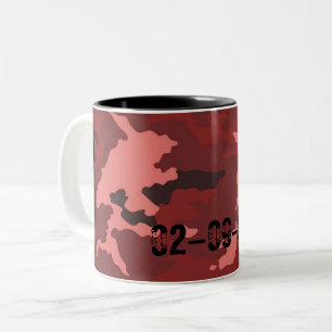 Rotes Tarnmuster Zweifarbige Tasse
