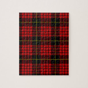Rotes Tartan-Foto-Puzzlespiel Puzzle