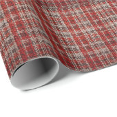 Rotes Tartan-Gewebe: Texturierter Hintergrund Geschenkpapier (Rolleneckpunkt)
