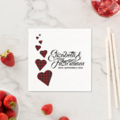 Rotes Tartan Heart Disposable Napkin Serviette (Beispiel)