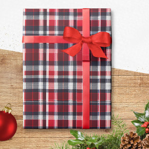 Rotes Tartan-Karo-Muster Stilvoller Weihnachten Geschenkpapier