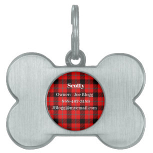 Rotes Tartan-Karo Tiermarke