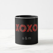 Rotes Tartan-Weihnachtsmuster Tasse (Zentrum)