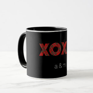 Rotes Tartan-Weihnachtsmuster Tasse