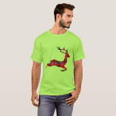 Rotes Tartanren Scottish-Weihnachten T-Shirt (Vorne ganz)