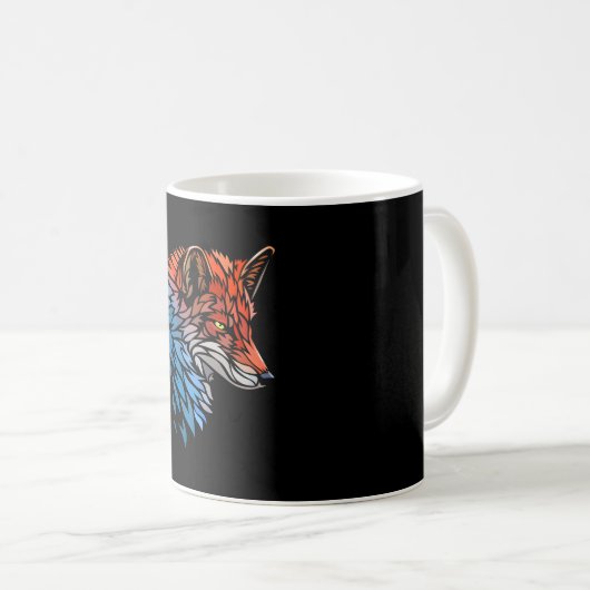 Rotes Tätowierung von Tribal-Fuchs Kaffeetasse (VorderseiteRechts)