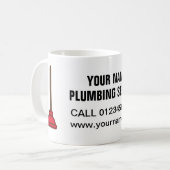 Rotes Tauchergeschäft-Logo Klempnerdienst Kaffeetasse (Vorderseite Links)
