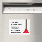 Rotes Taucherglocken-Logo Klempner-Service-Geschäf Magnet (In Situ (Geschirrspüler))