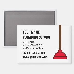 Rotes Taucherglocken-Logo Klempner-Service-Geschäf Magnet