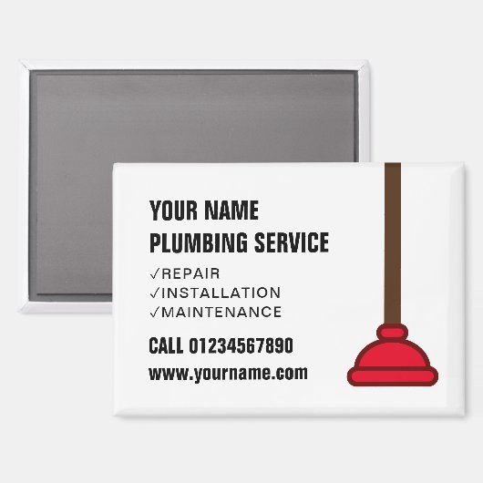 Rotes Taucherglocken-Logo Klempner-Service-Geschäf Magnet (Vorderseite/Rückseite)