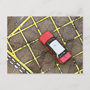 Rotes Taxi Postkarte