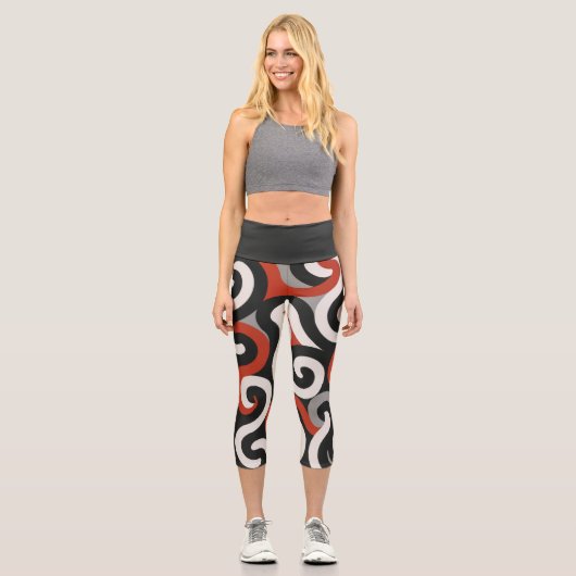Rotes Team Capri Leggings (Vorderseite)