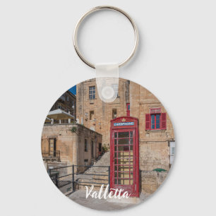 Rotes Telefonhäuschen in Valletta Malta Schlüsselanhänger