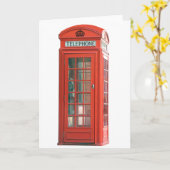 Rotes Telefonhäuschen Karte (Gelbe Blume)